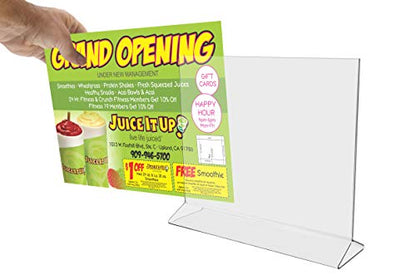 Marketing Holders Acrylic Sign Holder for 11" x 8.5" Horizontal Literature Clear Top Load Double Sided Advertisement Display for Countertops in Retail Stores Hotels Offices and Restaurants - size: 8"W x 2"H Bottom Load