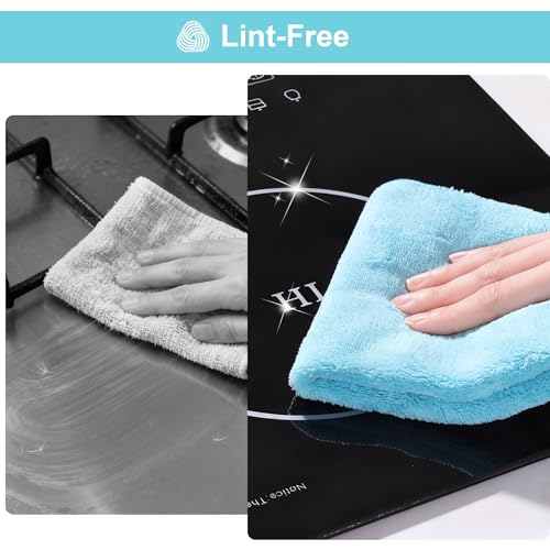JOYMOOP Microfiber Cleaning Cloth, 18 Piece Set, Medium, Cyan - color: K