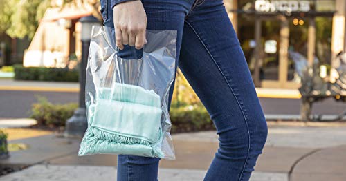 9"x12" Clear Plastic Bags With Handles - 2.25 Mil Extra Thick - 100 Pack - size: 9" x 12"