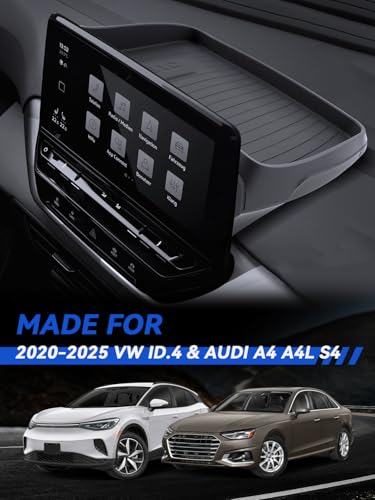 for Audi Q5 Dashboard Console Organizer 2021-2025 Audi Q5/Q5L/A5/S5 & 2020-2025 Audi A4L/A4/S4 Accessories Behind Screen Organizer Storage Box Console Dash Tray - size: for 2020-2025 VW ID.4 & Audi A4 A4L S4