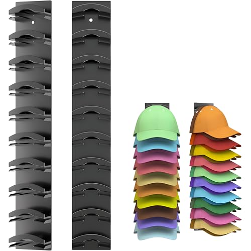 Hat Organizer for Baseball Caps 2 Pack Hat Rack for Wall Hat Hanger Holder