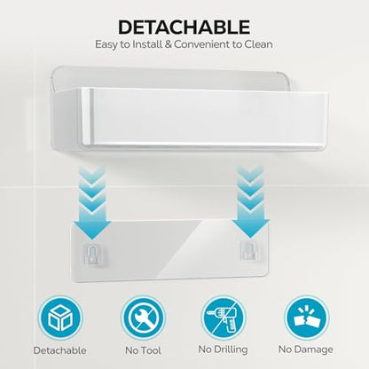 Nieifi Adhesive Shower Shelves, Clear, 2 Pieces - color: A-Clear, size: 2 pieces
