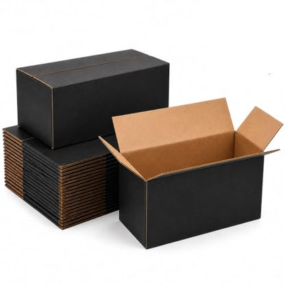 9x6x6 Black Shipping Boxes, Pack of 35 - size: 9"x6"x6"