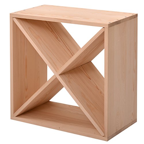 Y1LA 24 Bottle Wine Rack Holder Compact Cellar Cube Bar Storage Kitchen Decor Wood Display Home,Wine Storage Cube for Wood Crate in Natural (1, Natural-a)
