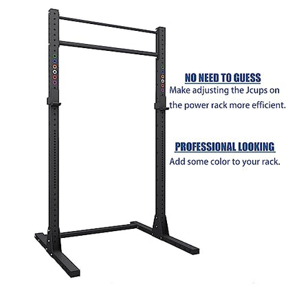 新品 Power Squat Rack Barbell Magnetic Position Markers Reminders Label for Home Gym & Garage Gyms,Squat Rack Magnets identifier Rings for Power Rack J-Cup - size: Diameter 1.1inch