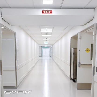 iSYFIX Exit Signs 2 Pack 12x4 Inch with Right & Left Arrows - color: Metal Right&Left, size: 2 Pk 12x4