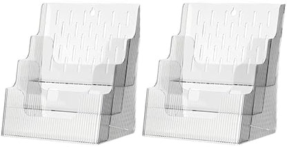 Gagee 2 Pack Brochure Display Stand 8.5 x 11 inch, 3 Tier - size: 2 Pack