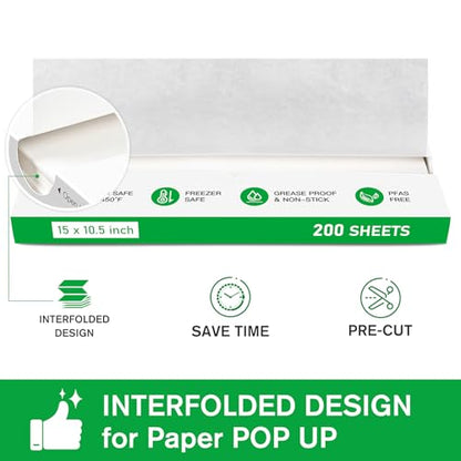 EcoDispose Precut POP UP Deli Paper Sheet, 200 Pack, 15" x 10.5", White - color: White, size: 15“x10.5”