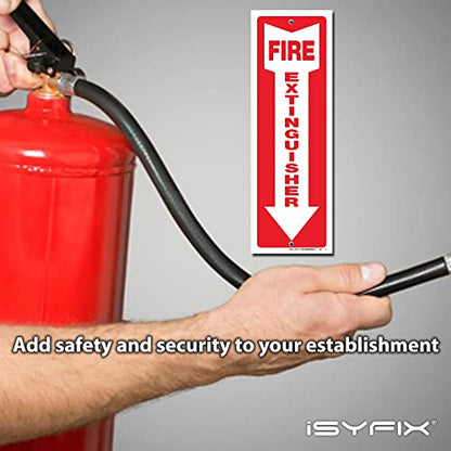 iSYFIX Fire Extinguisher Signs, 3 Pack, 4x12 Inch - color: PLASTIC