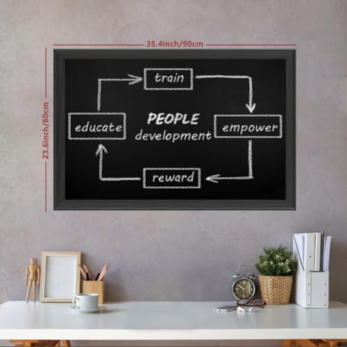 Chalkboard,Magnetic Chalk Board with Wood Frame, 23.6" x 35.4",Black - color: Black, size: 35"W x 23.6"H