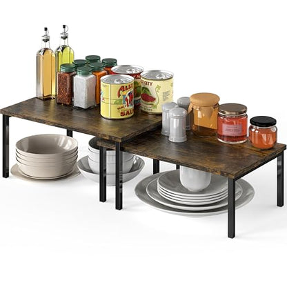 Simple Houseware Extra Large Kitchen Cabinet Counter Shelf, Rustic Brown - color: Rustic Brown, size: X-Large