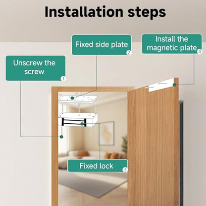 Access Control System RFID 600 lbs Electromagnetic Door Lock with Two Remotes Equipped with Five Access Keys Built-in Alarm Tone 110V Power Supply
