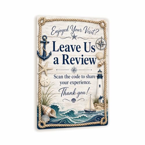 Leave Us a Review Coastal Business Sign - style: Leave Us a Review