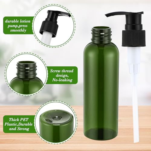 Nuenen 48 Pcs 4oz/120ml Lotion Bottles with Pump, Black and Green - color: Black and Green