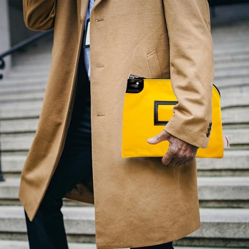 Locking Canvas Cash Bag, Yellow, 9 x 12 Inch - color: Yellow