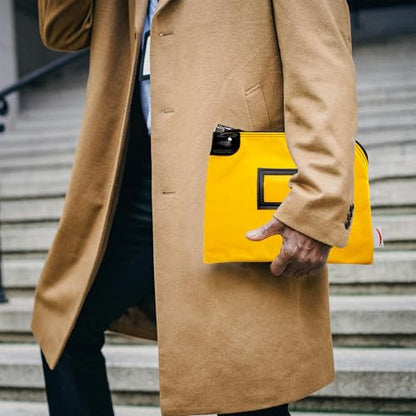 Locking Canvas Cash Bag, Yellow, 9 x 12 Inch - color: Yellow