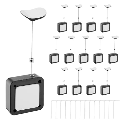 14Pcs Retractable Remote Control Tether, 6.5ft Anti-Theft Security Cable Leash with Strong Adhesive Mount, Anti-Lost Auto-Retract Wire Holder for TV Remotes, Tablets & Retail Display