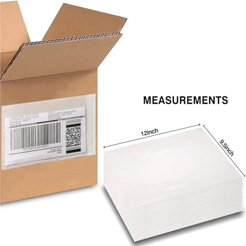 500 Pcs 9.5 x 12 Clear Packing List Envelopes Compatible with 8.5 x 11 inch Packing Envelopes for Shipping Mailing Pouch Enclosed Bags with Packing Slips Invoice Label