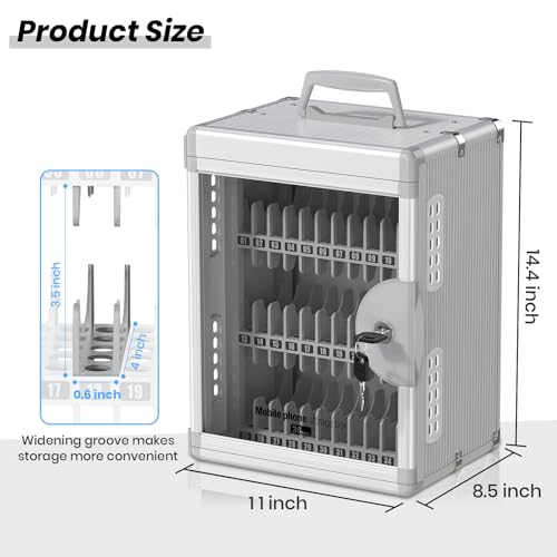 Glosen 36 Slots Cell Phone Locker with Key for Classroom, Phone Storage Box - size: 36slots