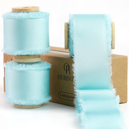 Silk Satin Ribbon 1-1/2 Inch x 30 Yards Light Blue - color: Baby Blue