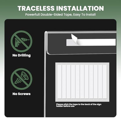 15 Pack 8.5x11 Acrylic Sign Holder Wall Mount, Clear Plastic Wall Signs Display for Flyers, Acrylic Frame Photo Menu Stands with Adhesive Tape for Restaurants, Office and Business Store - No Drilling - size: 15 Pack 8.5x11" Wall Mount