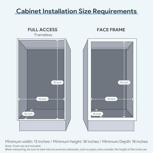 Tanamu Pull Out Trash Can Under Cabinet，Under Sink Slide Out Garbage for Kitchen，Requires 13" W X 18" D Minimum Cabinets，Not Included Can，Chrome Adjustable for 7-10 Gal Can