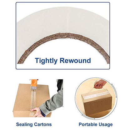 Heavy Duty Packing Tape 24 Rolls, Total 1560Y, Clear, 2.8 mil, 1.88 inch x 65 Yards, Ultra Strong, Refill for Packaging and Shipping - size: 24-Pack