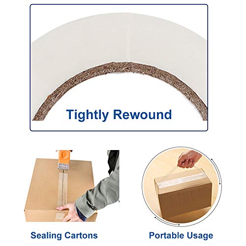 3" Heavy Duty Packing Tape, 12 Rolls, Clear, 3" Core, Total 660Y, Clear, 2.2 mil, 3 inch x 55 Yards, Refill for Packaging and Shipping(3 in Width) - size: 3 inches x 1980 inches x 2.2 mils