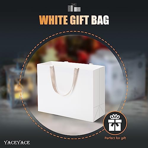 White Paper Gift Bags with Handles, 10Pcs 16"x6"x12" Extra Large - color: White, size: 16 x 6 x 12 Inch