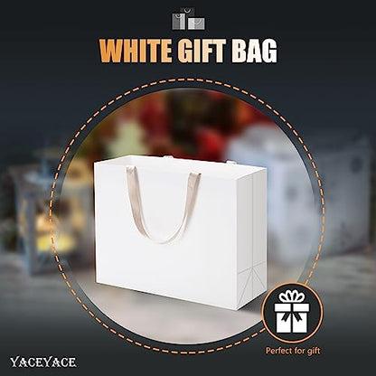 White Paper Gift Bags with Handles, 10Pcs 16"x6"x12" Extra Large - color: White, size: 16 x 6 x 12 Inch