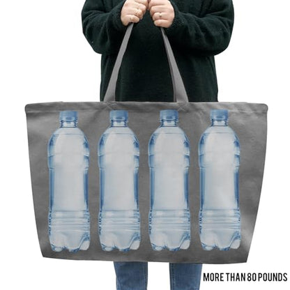Large Canvas Tote Bag Reusable Extra Big Grocery Bags - color: Grey