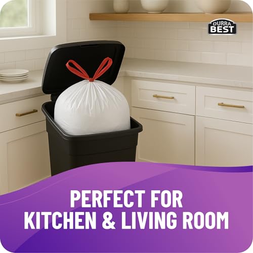 Heavy-Duty Trash Bags – 120 count, 18 Gallon White, Ultra Thick Drawstring Garbage Bags – Leak-Resistant for Home & Commercial Use, Big Trash Bags, Made in USA - color: White, size: 1 Count (Pack of 120)