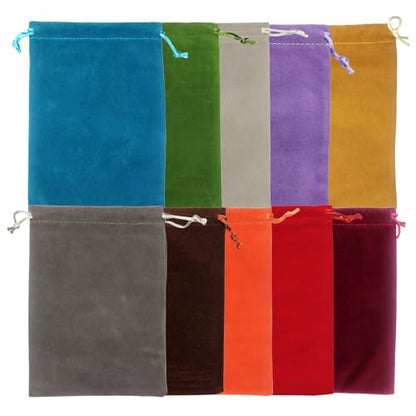 Velvet Drawstring Bags 5x7, 10 Pack Colorful Gift Pouches for Favors - color: Velvet (Pack of 10)
