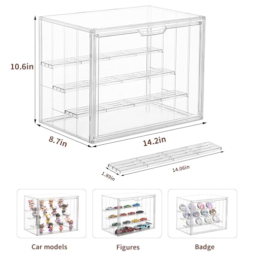 4 Layer Stackable Acrylic Figure Case for Collectibles Display Box,3 Pack - size: XLarge 3 Pack