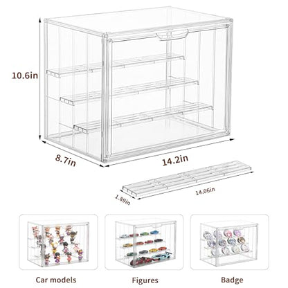 4 Layer Stackable Acrylic Figure Case for Collectibles Display Box,3 Pack - size: XLarge 3 Pack