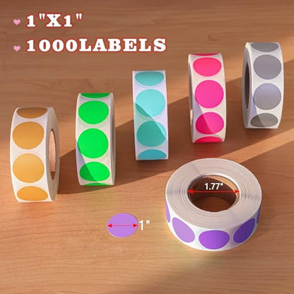 1" Lavender Round Color Coding Circle Label,1000 Stickers in Dispenser Box - color: Lavender, size: 1 Roll-1000PCS