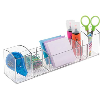 iDesign 43030 Med+ 12" Plastic Divided Vanity Medication and Bathroom Accessory, 12" x 3" x 3.5", Multi-Level Organizer - size: 12-inch, style: Multi-Level Organizer