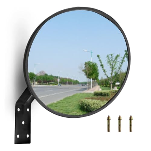 8" Convex Traffic Mirror, Adjustable Wall Mount for Driveway