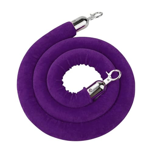 5 Feet Purple Velvet Hanging Ropes with Silver Polished Hooks(1PCS) - color: Purple-5 Feet-Silver Plated Hooks-1PCS