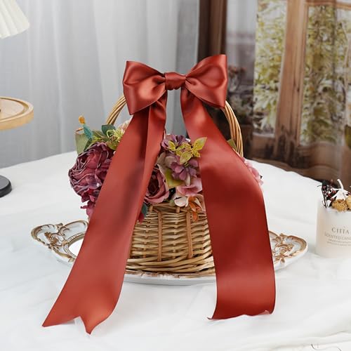 Rust Red Double-Faced Satin Ribbon, 3 Inch x 10 Yards - color: Rust