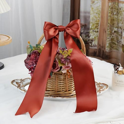 Rust Red Double-Faced Satin Ribbon, 3 Inch x 10 Yards - color: Rust