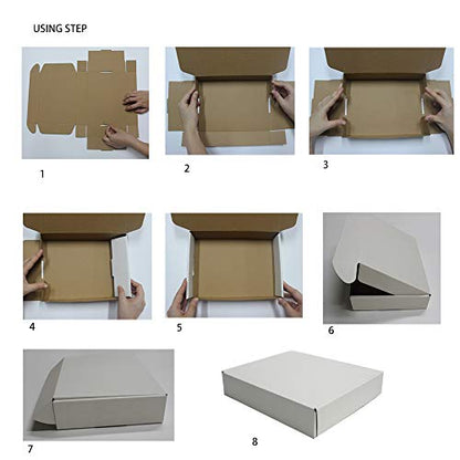 zmybcpack 30 Pack 11x8.75x2 Inch White Corrugated Cardboard Shipping Box