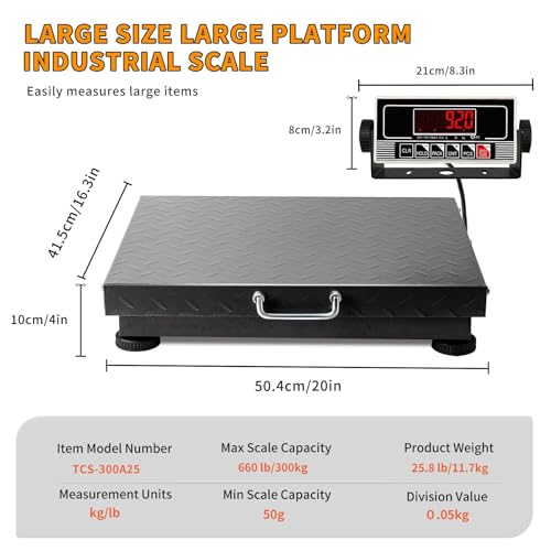 Heavy Duty Postal Scale, 660lb/0.1lb High Accuracy Shipping Scale
