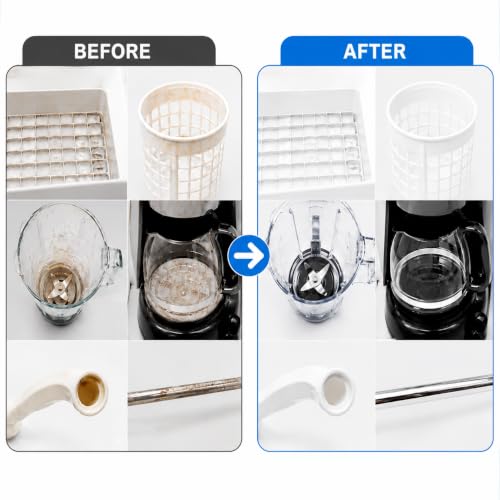 Ice Maker Cleaning Brush Set, 12-Piece Tube & Pipe Cleaning Brushes, Nylon Detail Brushes with Scrub Sponge for Ice Machines, Coffee Makers, Drain Lines & Crevice Cleaning Kit