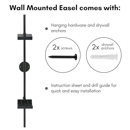 Americanflat 24" Picture Frame Stand - Wall Mounted Frame Stand - Artwork and Photo Easel with Adaptive Clamps for Different Frame Profiles - Ideal for 18x24 Frame - Black - size: 24 inch
