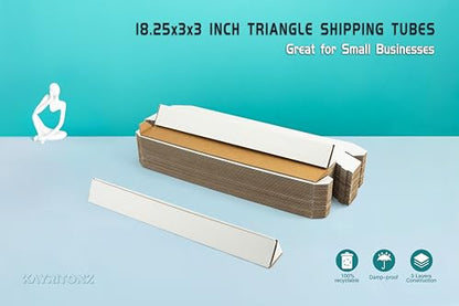 Triangle Mailing Tube, 18.25x3x3 inch Cardboard Box, 25-Pack