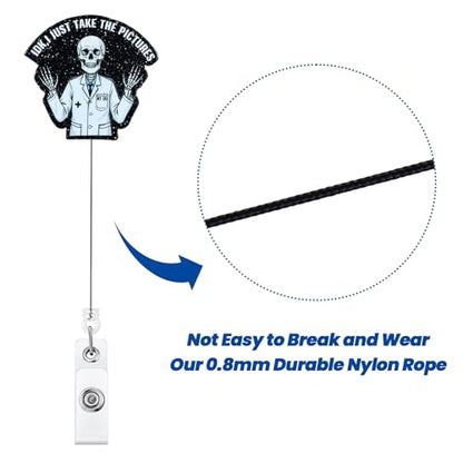 IDK,I Just Take The Pictures Funny Radiology Skeleton RT Nurse Badge Reel - color: Idk I Just Take the Pictures