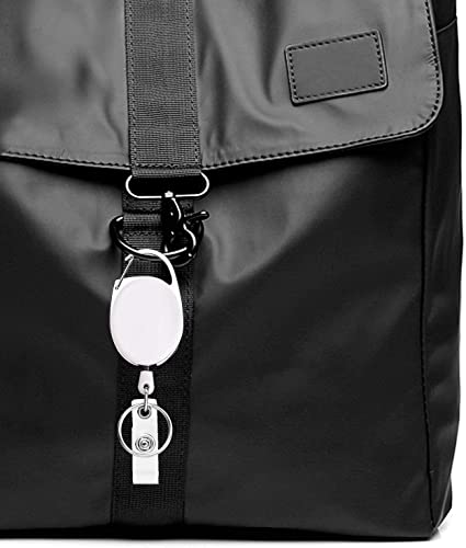 moeverEX Retractable Badge Holder with Carabiner Reel Clip and Key Ring - size: White-10pcs