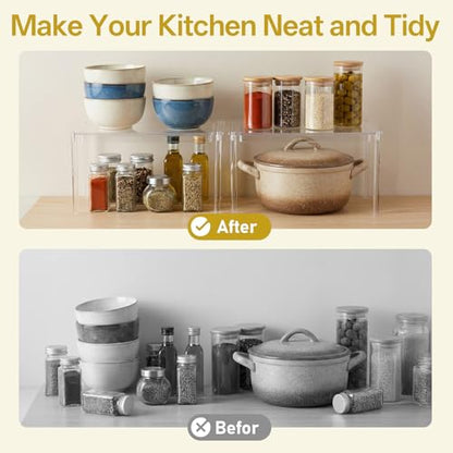 4 Pack Clear Kitchen Cabinet Organizer