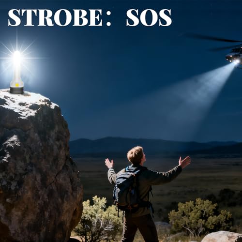 Rechargeable Flashlight High Lumens, 3-in-1 Spotlight Floodlight Strobe